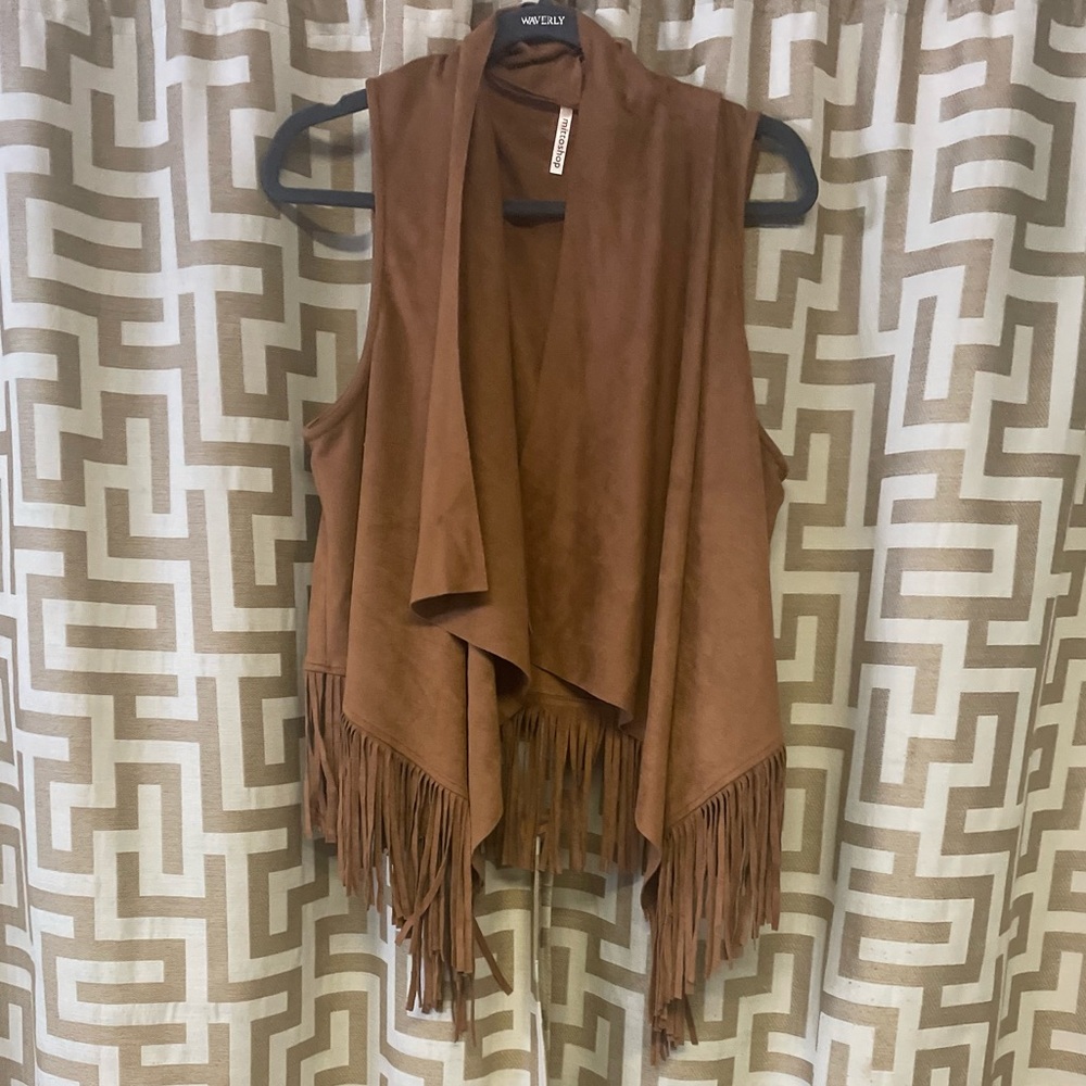 Faux leather fall vest.